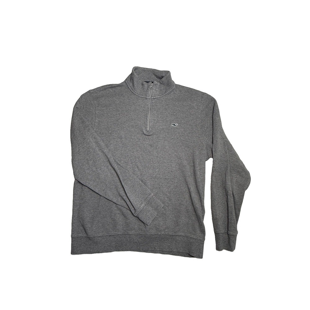 Vineyard Vines Gray 1/4 Zip Pullover Sweatshirt Pima Cotton Men's Medium